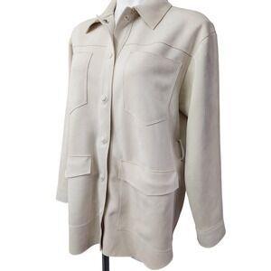 Zara Oversized Shacket long jacket light khaki size XS button front duster